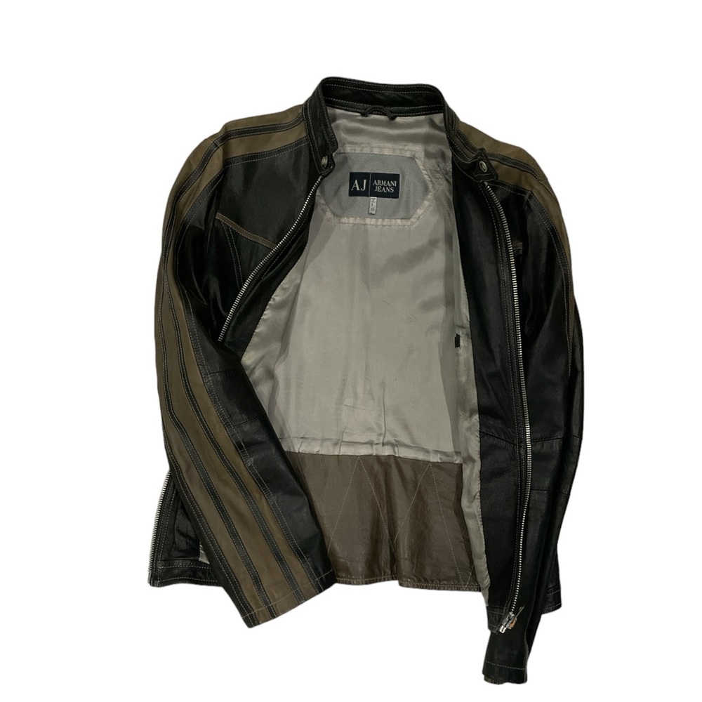 Armani Jeans Leather Jacket 100% real leather